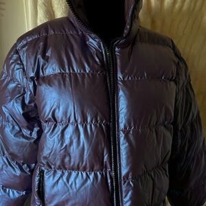 Wild iridescent purple puff jacket size S